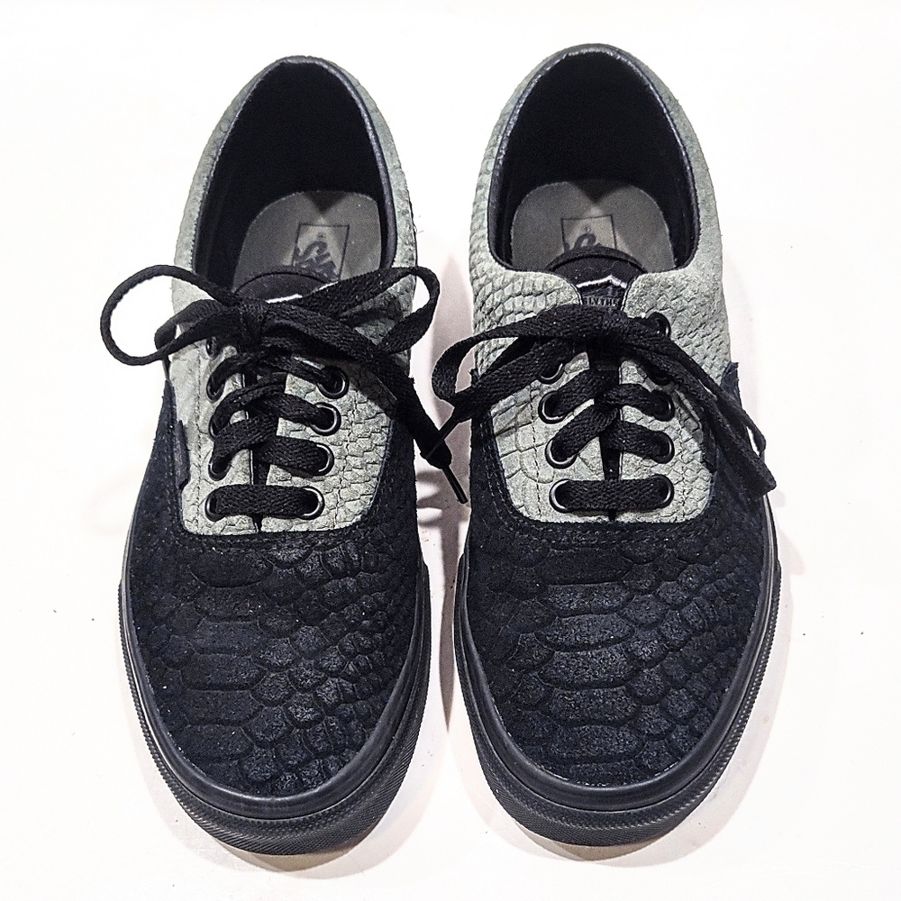 Vans Black and Gray Textured Lace-Up Sneakers